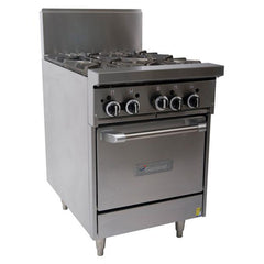 GARLAND 4 OPEN BURNER W OVEN 600MM WIDE GF24-4L-NG - icegroup hospitality superstore