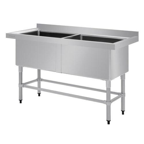 Vogue Vogue Double Deep Pot Sink 90mm Drain
