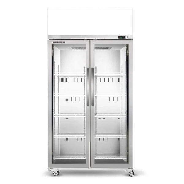 Skope Ezicore Top Mount 2 Glass Door Display Fridge TCE1000N