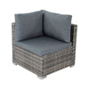 Outdoor Modular Lounge Sofa with Wicker End Table Set