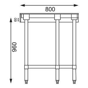 Vogue Vogue 600mm Stainless Steel Corner Table