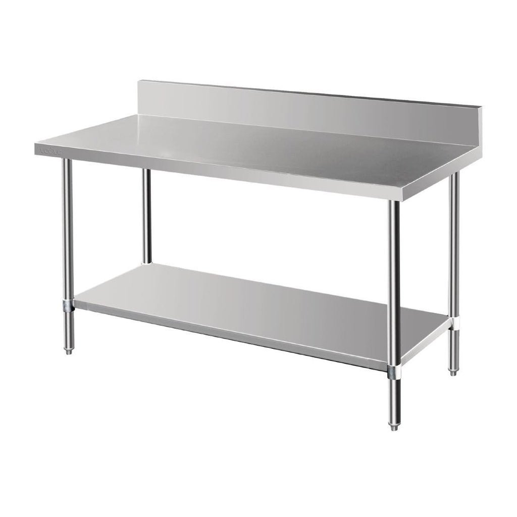 Vogue 1500mm Premium Stainless Steel Table with Splashback