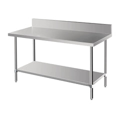 Vogue Premium Stainless Steel Table with Splashback 1500mm - icegroup hospitality superstore