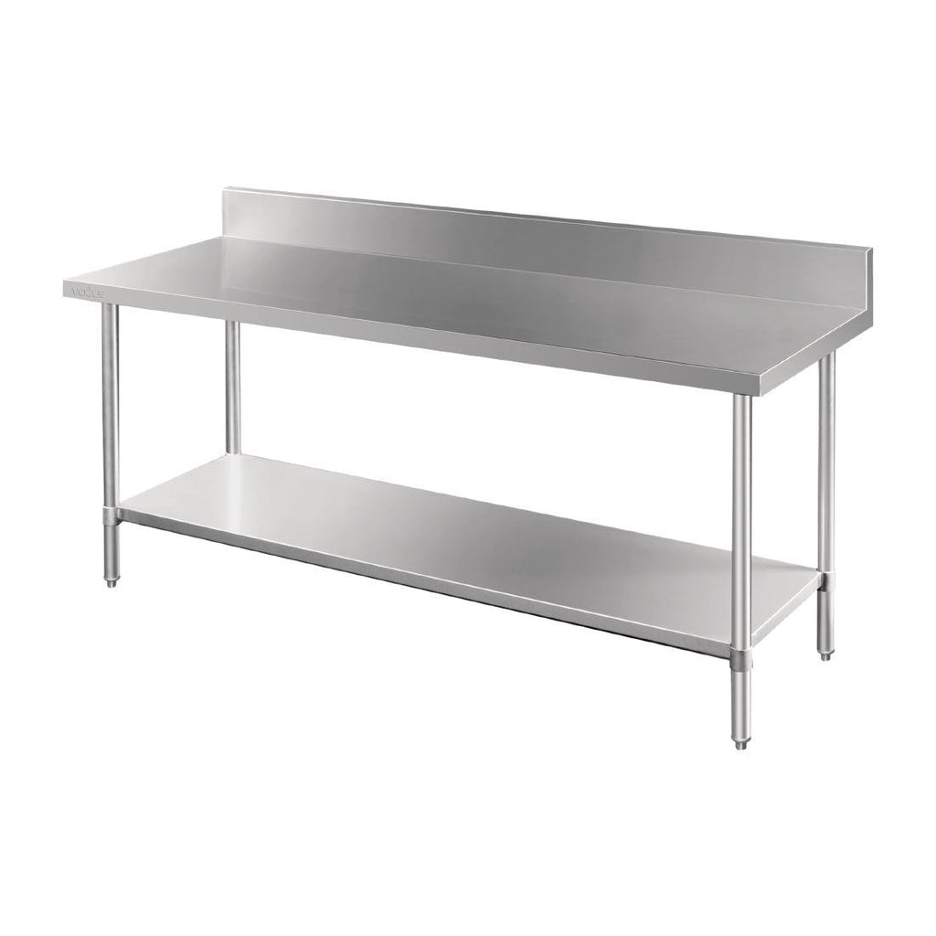 Vogue 1800mm Premium Stainless Steel Table with Splashback