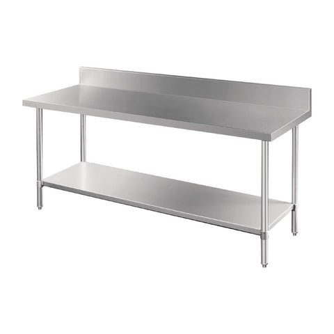 Vogue 1800mm Premium Stainless Steel Table with Splashback