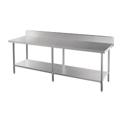 Vogue Vogue 2400mm Premium Stainless Steel Table with Splashback