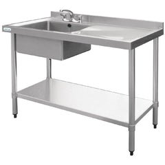 Vogue Single Bowl Sink R/H Drainer 1000mm x 600mm 90mm Drain