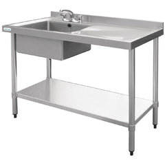 Vogue Vogue Single Bowl Sink R/H Drainer 1000mm x 700mm  90mm Drain