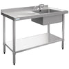 Vogue Single Bowl Sink L/H Drainer 1200mm x 700mm 90mm Drain