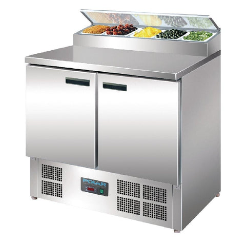 Polar 254L G-Series Salad and Pizza Prep Counter Fridge Stainless Steel