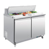 Polar U-Series 2 Door Prep 405L Counter Fridge Stainless Steel