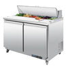 Polar U-Series 2 Door Prep 405L Counter Fridge Stainless Steel