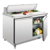 Polar U-Series 2 Door Prep 405L Counter Fridge Stainless Steel