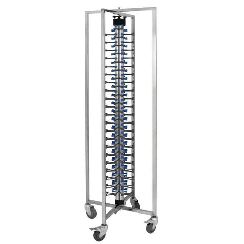 Vogue Mobile Plate Rack 84 Plates Stainless Steel - GK978