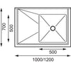 Vogue Single Bowl Sink L/H Drainer 1000mm x 700mm 90mm Drain