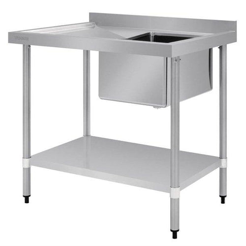 Vogue Vogue Single Bowl Sink L/H Drainer 1000mm x 700mm 90mm Drain