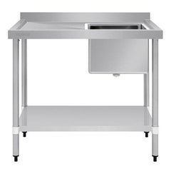 Vogue Vogue Single Bowl Sink L/H Drainer 1000mm x 700mm 90mm Drain