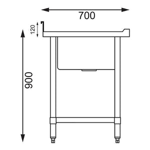 Vogue Vogue Single Bowl Sink Double Drainer 1500mm x 700mm 90mm Drain - HC918