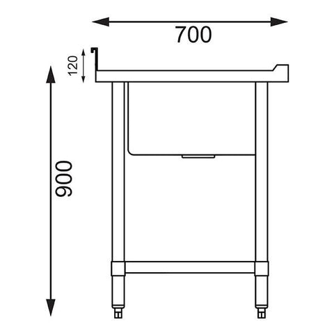 Vogue Single Bowl Sink Double Drainer 1500mm x 700mm 90mm Drain - HC918
