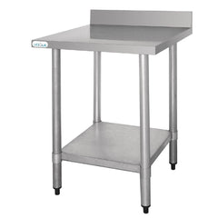 Vogue Stainless Steel Prep Table with Splashback 600mm - icegroup hospitality superstore