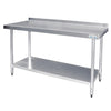 Vogue 1800mm Stainless Steel Prep Table with Splashback