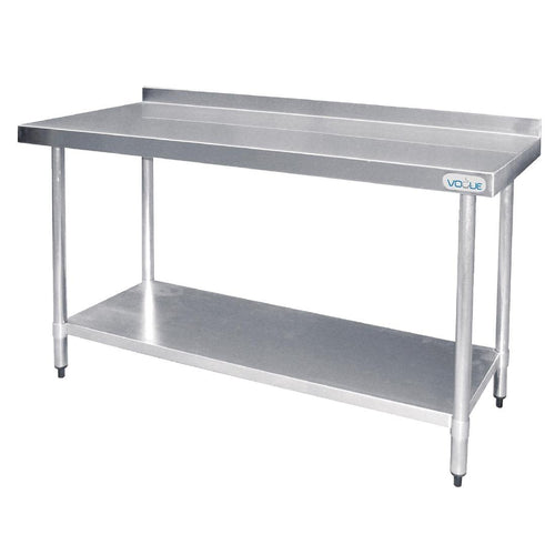 Vogue Vogue 1200mm Stainless Steel Prep Table with Splashback