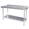 Vogue 1500mm Stainless Steel Prep Table with Splashback