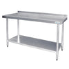 Vogue 1200mm Stainless Steel Prep Table with Splashback